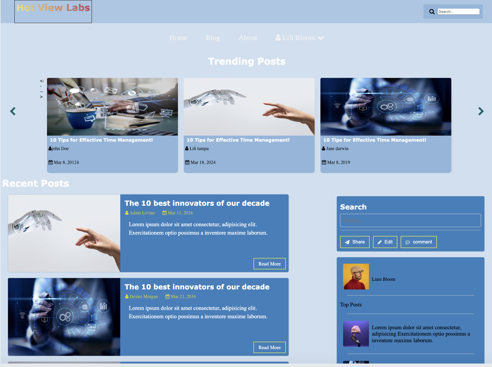 Screenshot of Project Exam 1